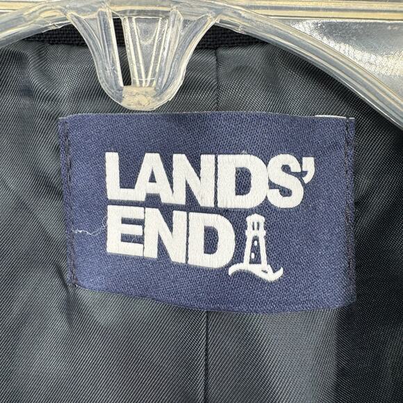 Lands’ End Boy’s Sz 8 Navy Blue Blazer Brass Buttons Wool Blend Lined 2-Button - Picture 6 of 12